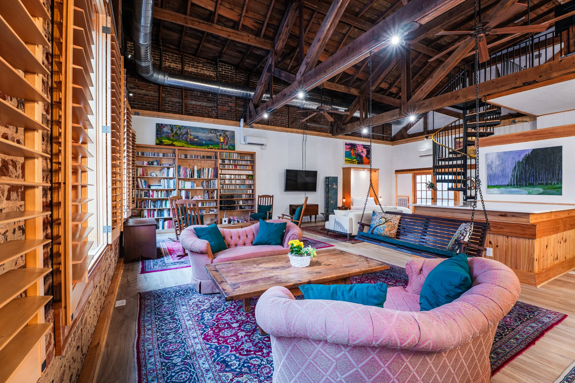 Living area in evening light